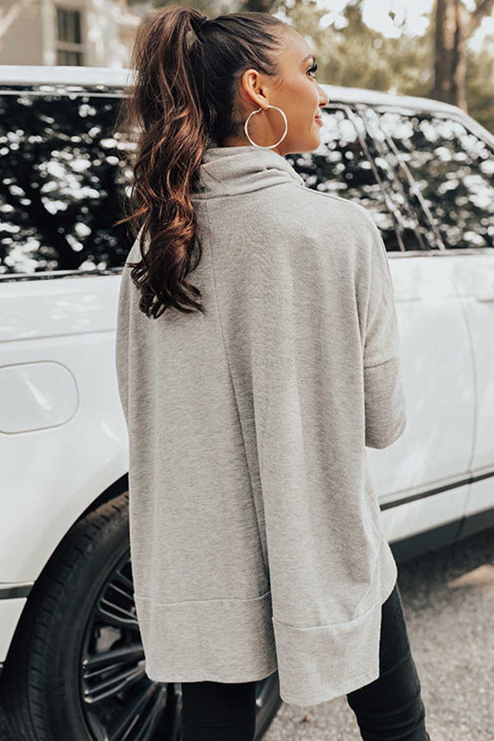 Cowl Neck Tunic Long Sleeve Top