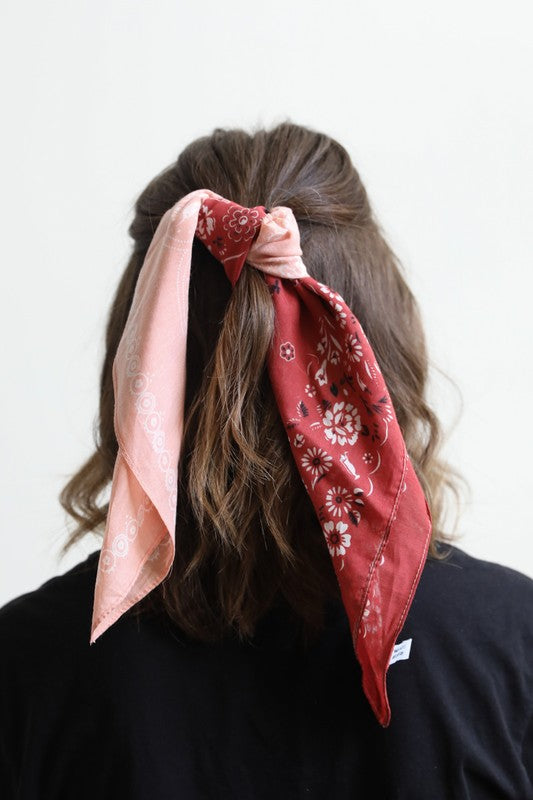 Two Tone Western Floral Bandana