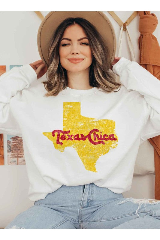 TEXAS CHICA GRAPHIC PLUS SIZE SWEATSHIRT