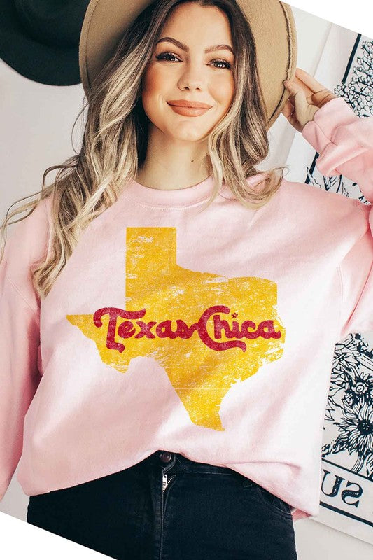 TEXAS CHICA GRAPHIC PLUS SIZE SWEATSHIRT