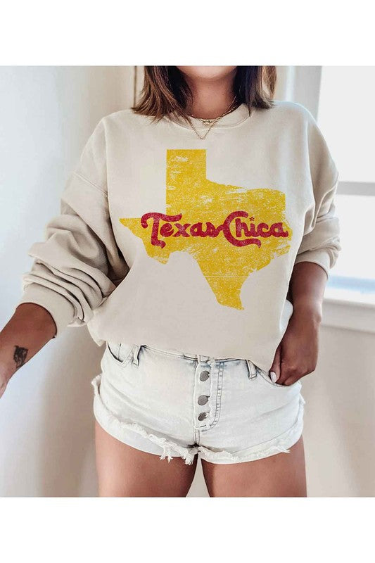 TEXAS CHICA GRAPHIC PLUS SIZE SWEATSHIRT