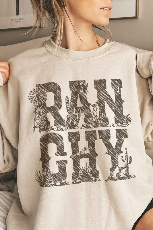 Ranchy Western Oversized Sweatshirt