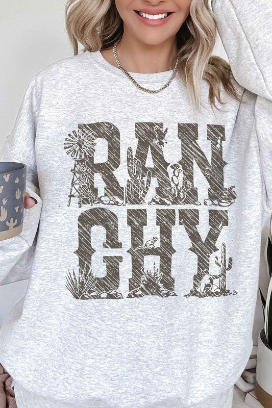 Ranchy Western Oversized Sweatshirt