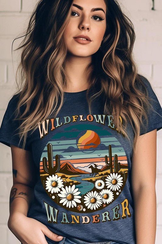 Wildflower Wanderer Desert Graphic T Shirts