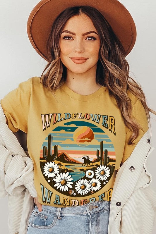 Wildflower Wanderer Desert Graphic T Shirts