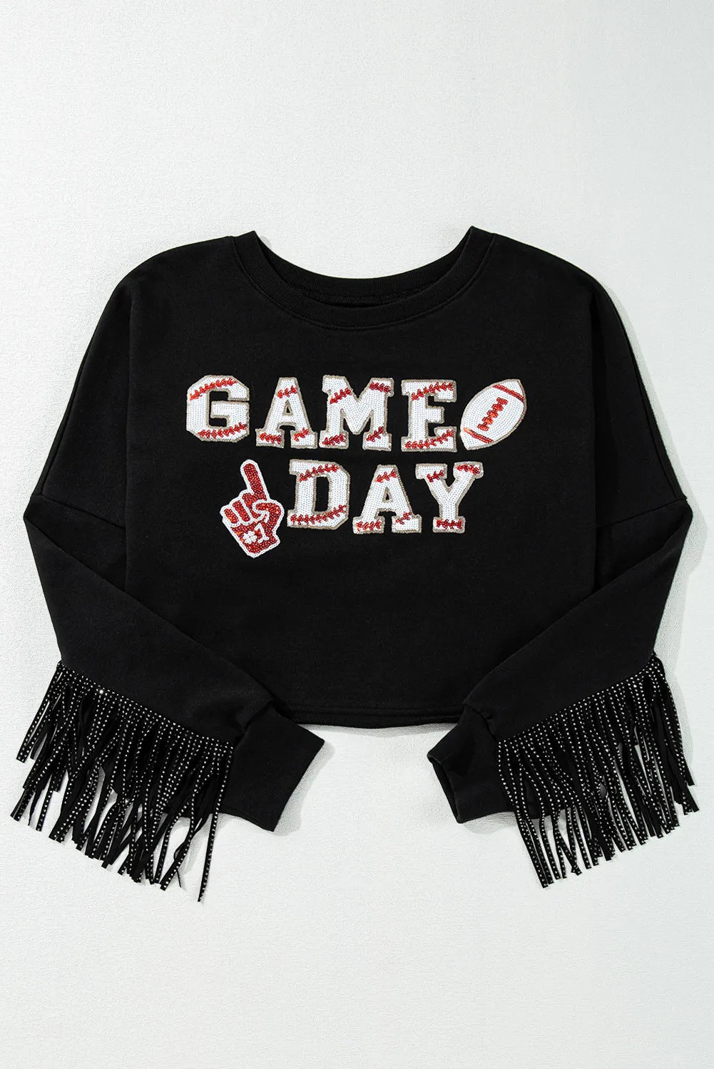 GAME DAY Fringe Long Sleeve Sweatshirt