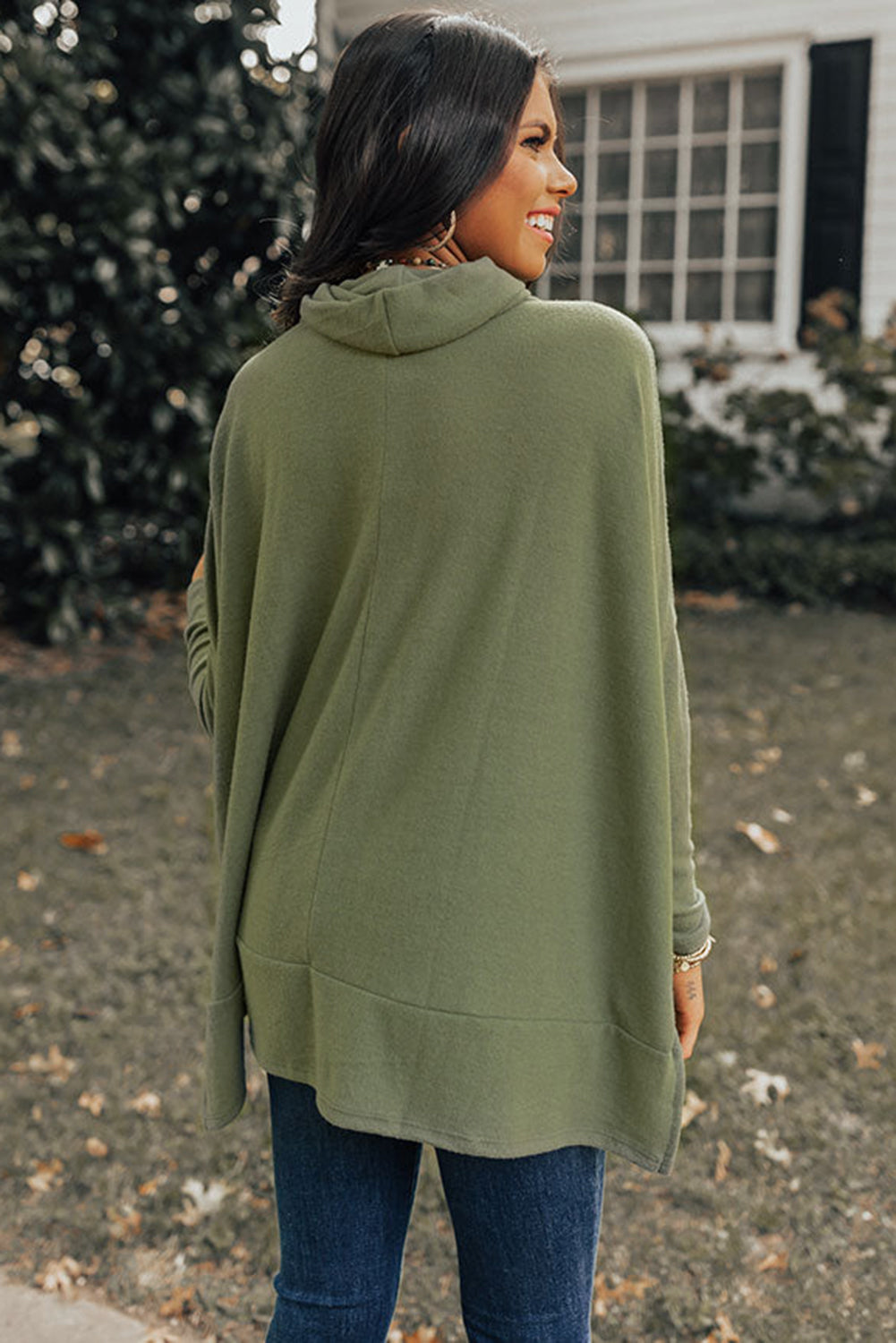 Cowl Neck Tunic Long Sleeve Top