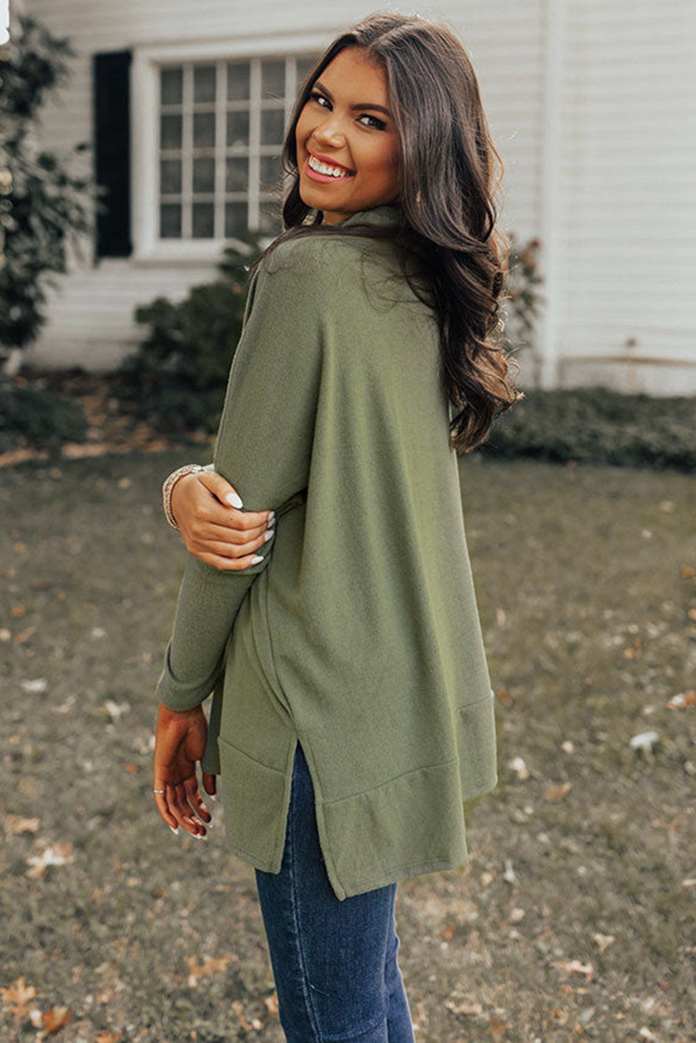 Cowl Neck Tunic Long Sleeve Top